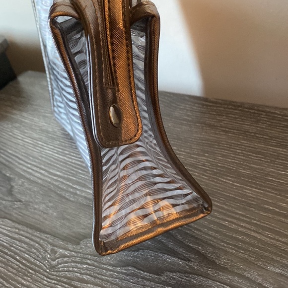 Large silver and clear makeup cosmetic case. - Picture 2 of 3